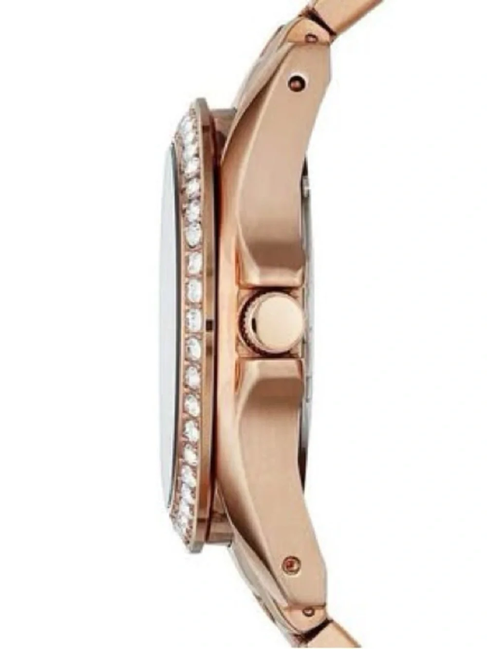 Fossil Rose Gold Tone Crystal Bezel Women's Watch